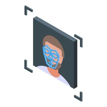 Face detection icon isometric vector. Data privacy イラスト素材