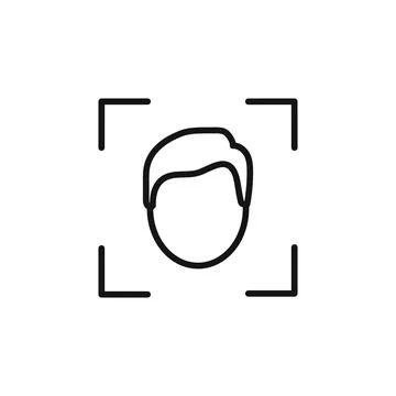 Face detection icon outline collection in black Illustrazione stock