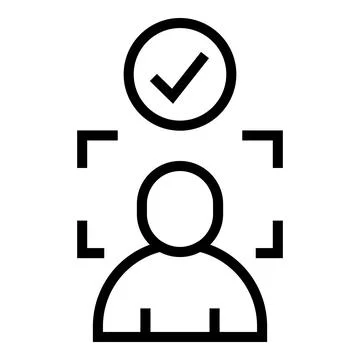Face detection icon outline vector. Biometric detect Stock Illustration