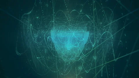 Face Detection Loop Blue Stock Footage 103797671