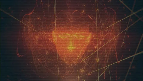 Face Detection Loop Red Stock Footage 103797787