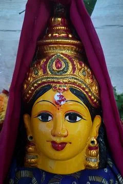 Face of Devi Parvathi or Gowri Stock Photos