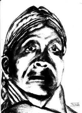 Face drawing with pencil shading Stock Illustration
