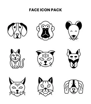 Face DuoTone UI Icons Pack Stock Illustration