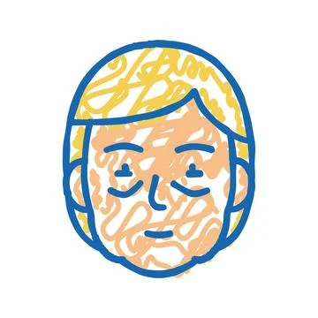 Face edema health problem icon doodle illustration Illustrazione stock