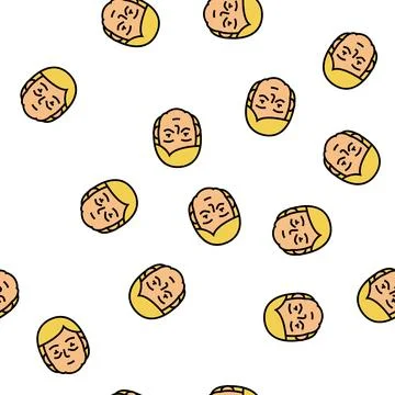 Face edema health problem vector seamless pattern Stock Illustration