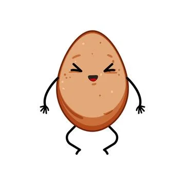Face egg character cartoon vector illustration Stock Illustration