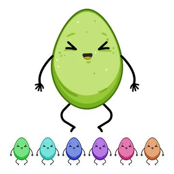 Face egg character cartoon vector graphic Stock Illustration