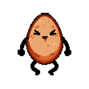Face egg character pixel art vector illustration Illustrazione stock