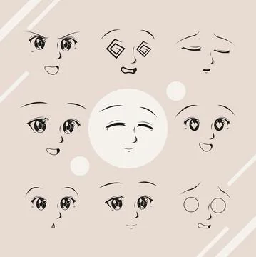 Face elements set Illustrazione stock