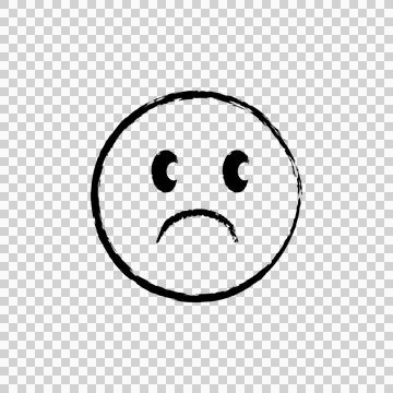 Face emoji icon with sad expression isolated on transparent Stock Illustration
