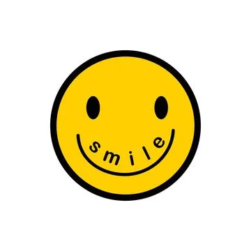 Face Emoticon icon vector logo. Smiley very basic happy face Stock Illustration