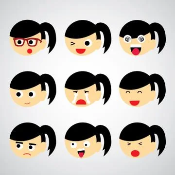 Face emotion Stock Illustration