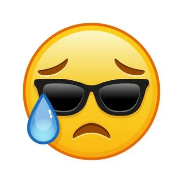 Face with an expression of disappointment and relief with sunglasses Stock-Illustration
