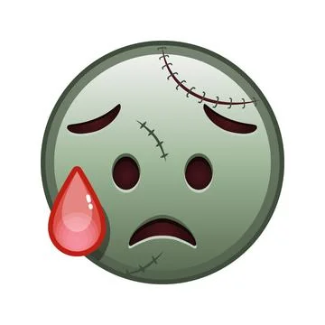 Face with an expression of disappointment and relief Large size of zombie h.. Stock Illustration