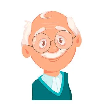 Face expression of grandfather, smiling Stock Illustration