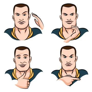 Face Expression set Stock Illustration