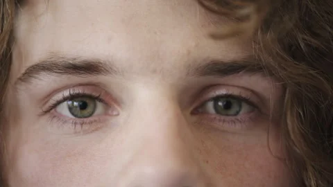 Face, eyes and person with optometry at clinic, vision assessment or contact Stock Footage 331335775