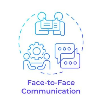 Face to face communication blue gradient concept icon Illustrazione stock