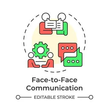 Face to face communication multi color concept icon Stock Illustration