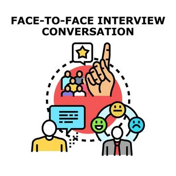 Face to face interview conversation communicating feedback Stock Illustration