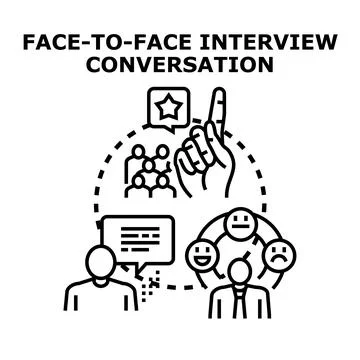 Face to face interview conversation communicating feedback Stock Illustration