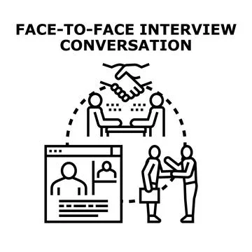 Face to face interview conversation recruitment processes Stock Illustration