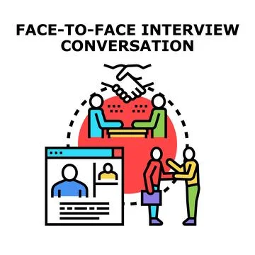 Face to face interview conversation recruitment processes Stock Illustration