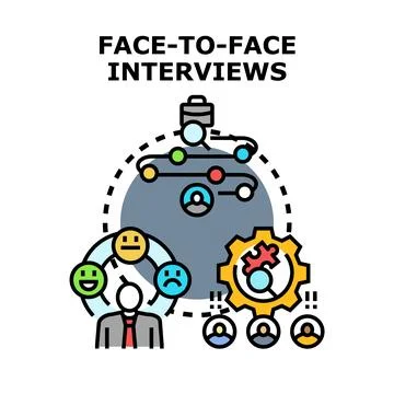 Face to face interviews process and feedback analysis Stock Illustration