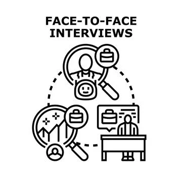Face to face interviews process for job recruitment Stock Illustration