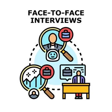 Face to face interviews process for job recruitment Stock Illustration