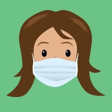 A face with a face mask for protection Illustrazione stock