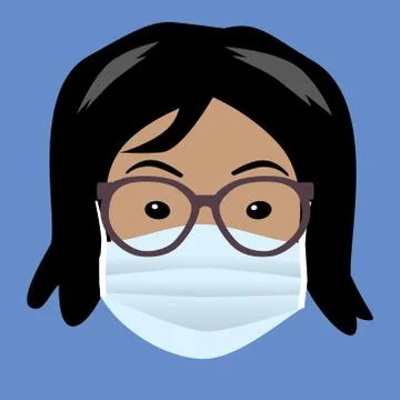 A face with a face mask for protection イラスト素材