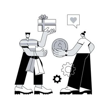 Face-to-face selling abstract concept vector illustration. Illustrazione stock