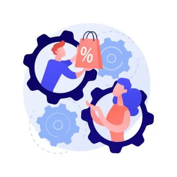Face to face selling technique vector concept metaphor Stock Illustration