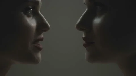 Face to face. Silhouette. Stock Footage 132878665