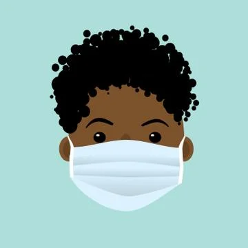 A face with a facemask for protection Illustrazione stock