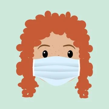 A face with a facemask for protection イラスト素材