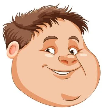 Face of fat boy cartoon Illustrazione stock