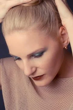 Face of a female model Stock Photos
