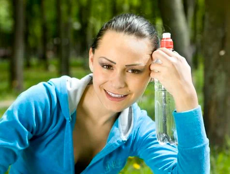 Face on forest background 스톡 사진