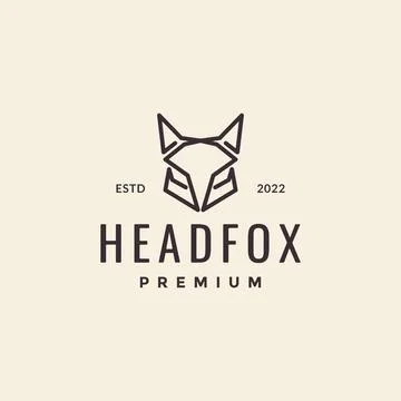 Face fox line art hipster logo design Stock Illustration