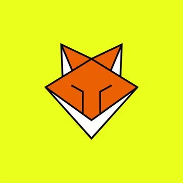 Face fox logo template design for business. wild animal sign and symbol. Illustrazione stock