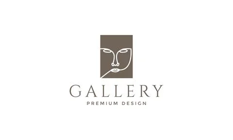 Face gallery unique art logo symbol vector icon illustration graphic design Stock Illustration