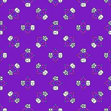 Face Generation with Neural Network vector colored seamless pattern イラスト素材