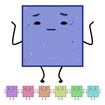 Face geometric shape character cartoon vector graphic Stock Illustration