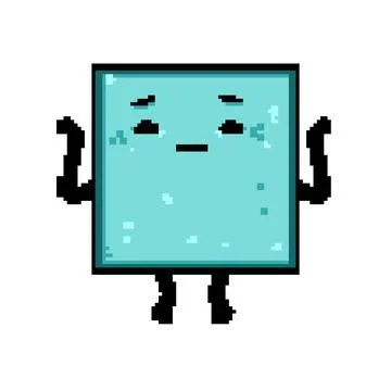 Face geometric shape character pixel art vector illustration Stock Illustration