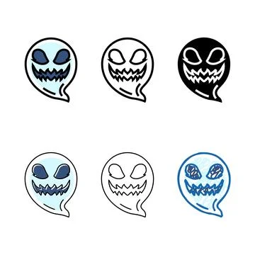 Face ghost color icon vector forms Illustrazione stock