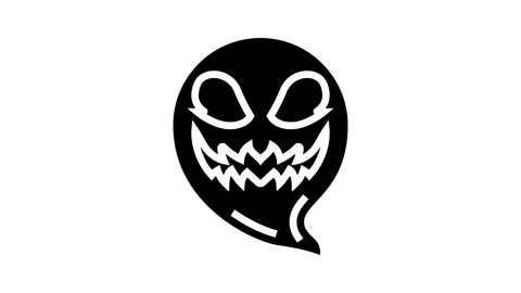 Face ghost glyph icon animation Stock Footage 326159266
