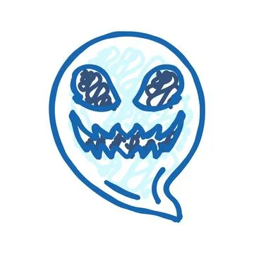Face ghost icon doodle illustration Illustrazione stock